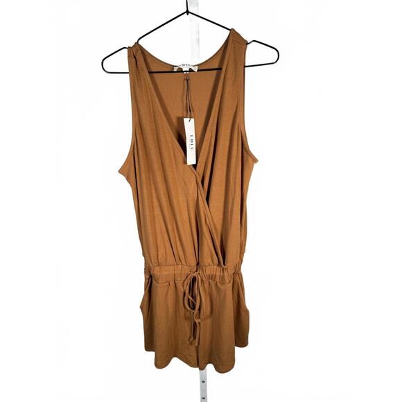 LBLC The Label Brown Sleeveless Jumpsuit Romper Size Medium NWT - Picture 1 of 5